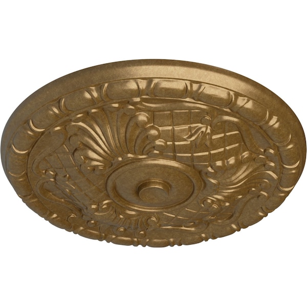 Amelia Ceiling Medallion (Fits Canopies Up To 4 1/8), Hand-Painted Pale Gold, 15 3/4OD X 5/8P